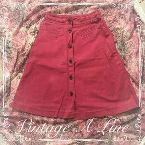 Vintage 70's Button Down Skirt Pink